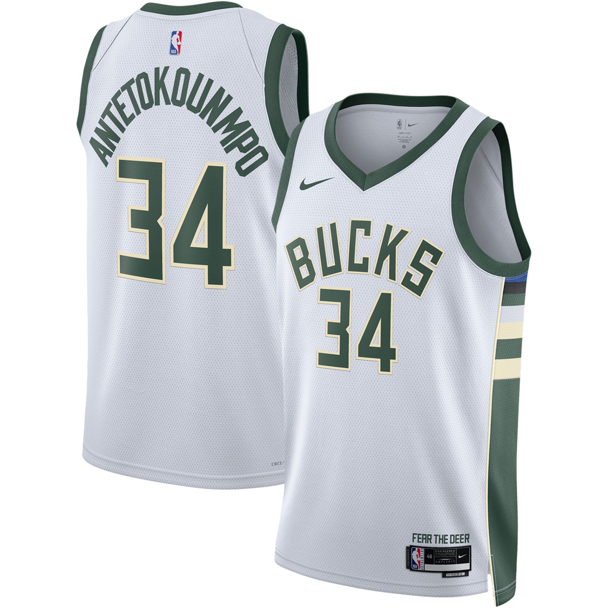Unisex Milwaukee Bucks Giannis Antetokounmpo White Swingman Jersey - Association Edition