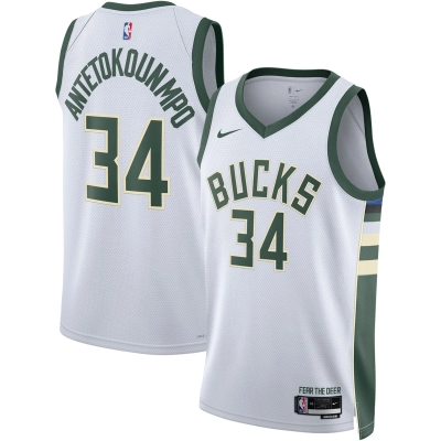 Unisex Milwaukee Bucks Giannis Antetokounmpo White Swingman Jersey - Association Edition 01