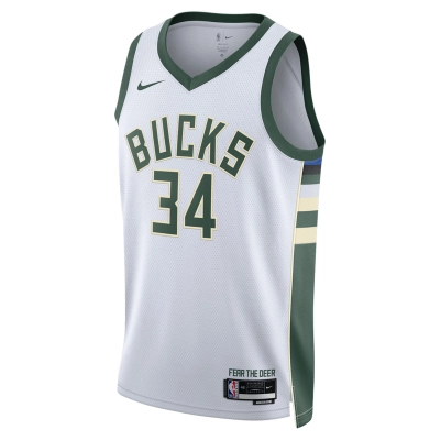 Unisex Milwaukee Bucks Giannis Antetokounmpo White Swingman Jersey - Association Edition 02