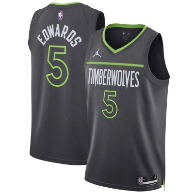 Unisex Minnesota Timberwolves Anthony Edwards Charcoal Swingman Jersey - Statement Edition 01
