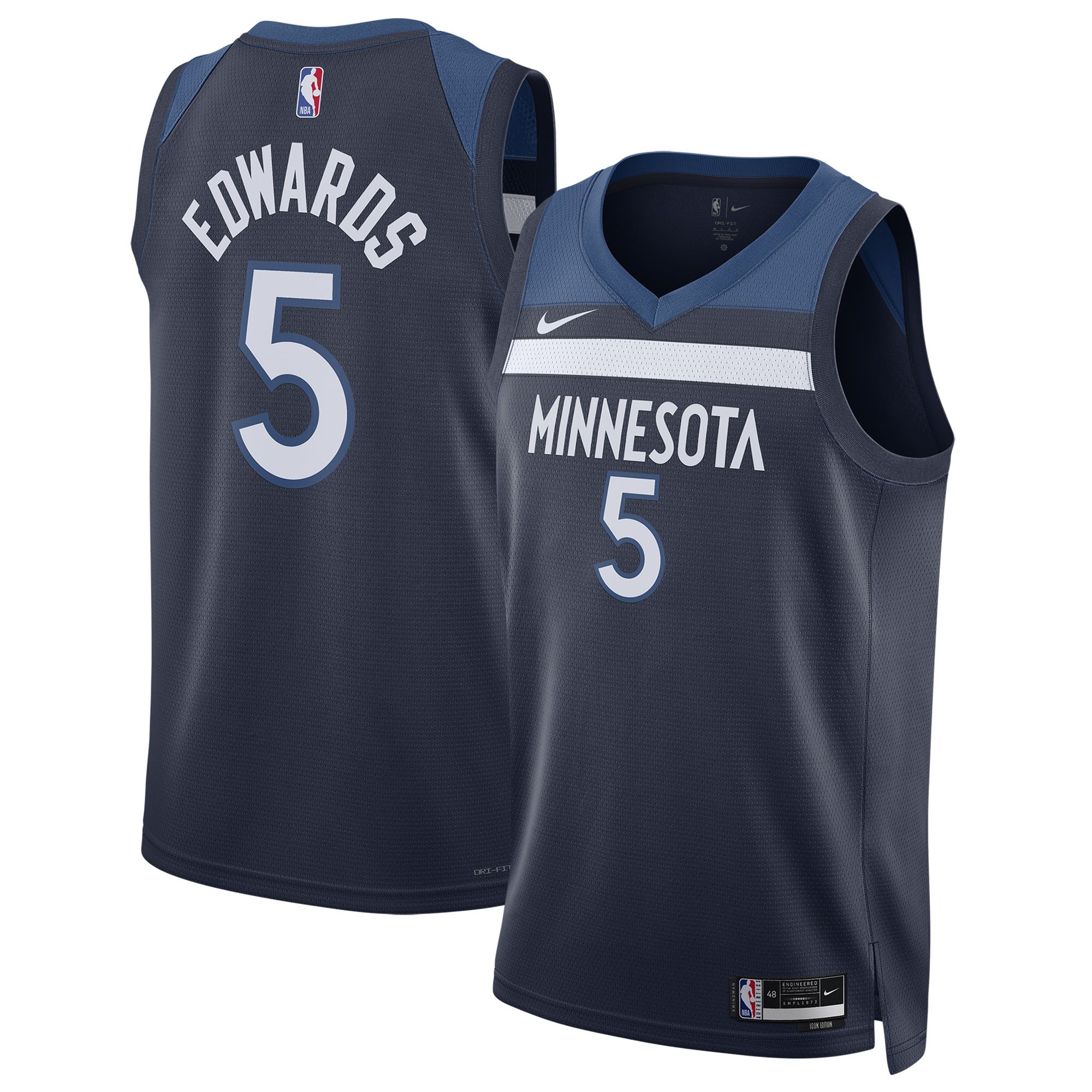 Unisex Minnesota Timberwolves Anthony Edwards Navy Swingman Jersey - Icon Edition