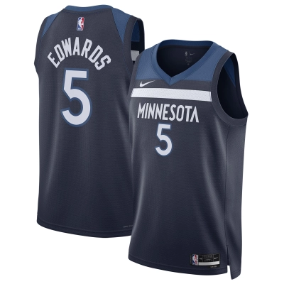 Unisex Minnesota Timberwolves Anthony Edwards Navy Swingman Jersey - Icon Edition 01