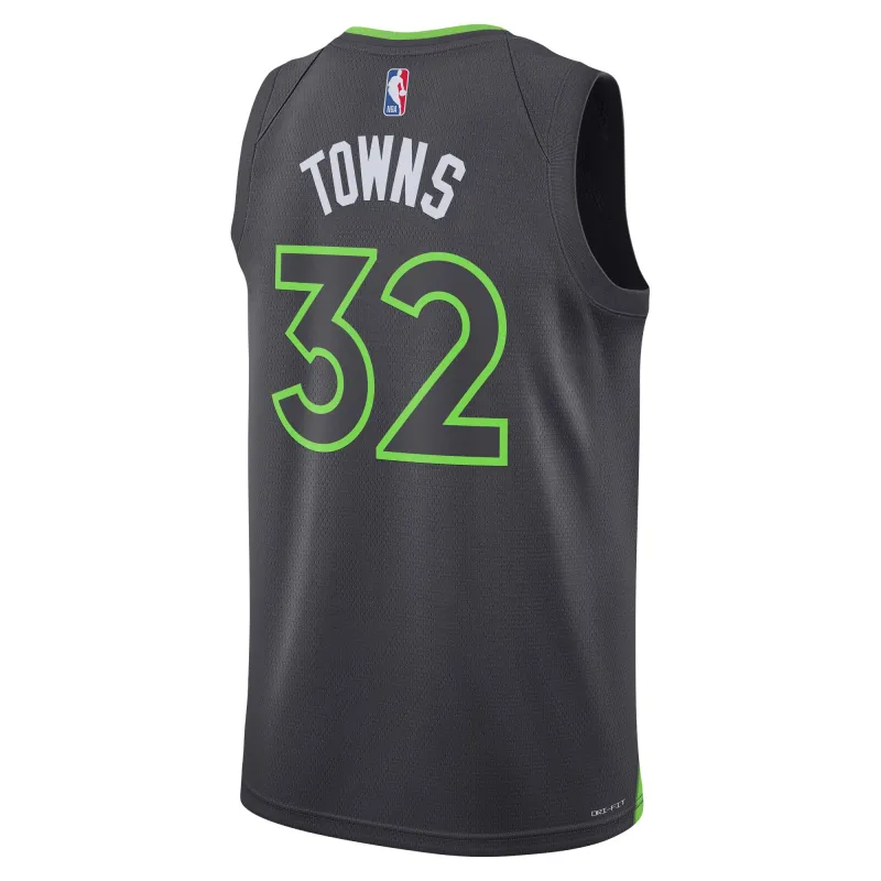 Unisex Minnesota Timberwolves Karl-Anthony Towns Charcoal Swingman Jersey - Statement Edition