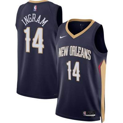 Unisex New Orleans Pelicans Brandon Ingram Navy Swingman Jersey - Icon Edition 01