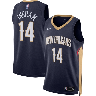 Unisex New Orleans Pelicans Brandon Ingram Navy Swingman Jersey - Icon Edition 01