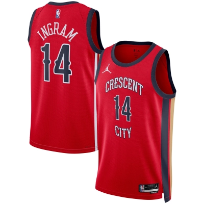 Unisex New Orleans Pelicans Brandon Ingram Red Swingman Jersey - Statement Edition 01