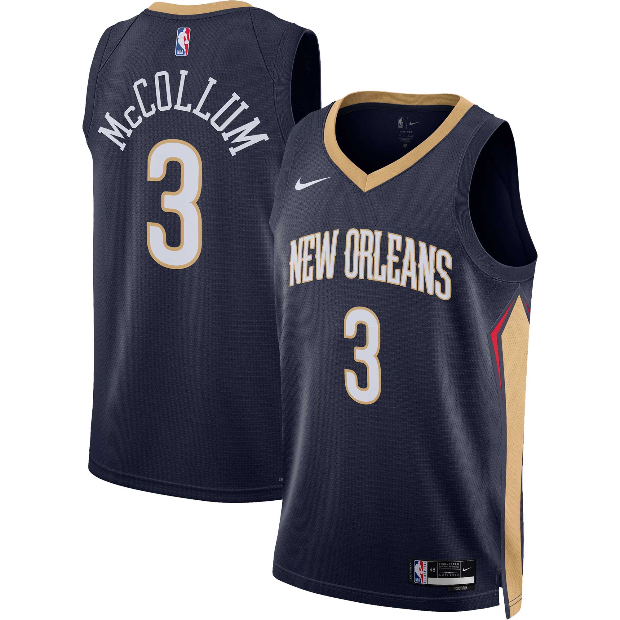 Unisex New Orleans Pelicans C.J. McCollum Navy Swingman Jersey - Icon Edition
