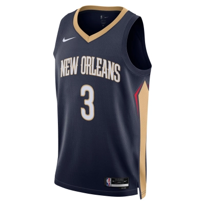 Unisex New Orleans Pelicans C.J. McCollum Navy Swingman Jersey - Icon Edition 02