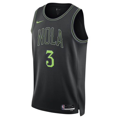 Unisex New Orleans Pelicans CJ McCollum Black 2023/24 Swingman Jersey - City Edition 02