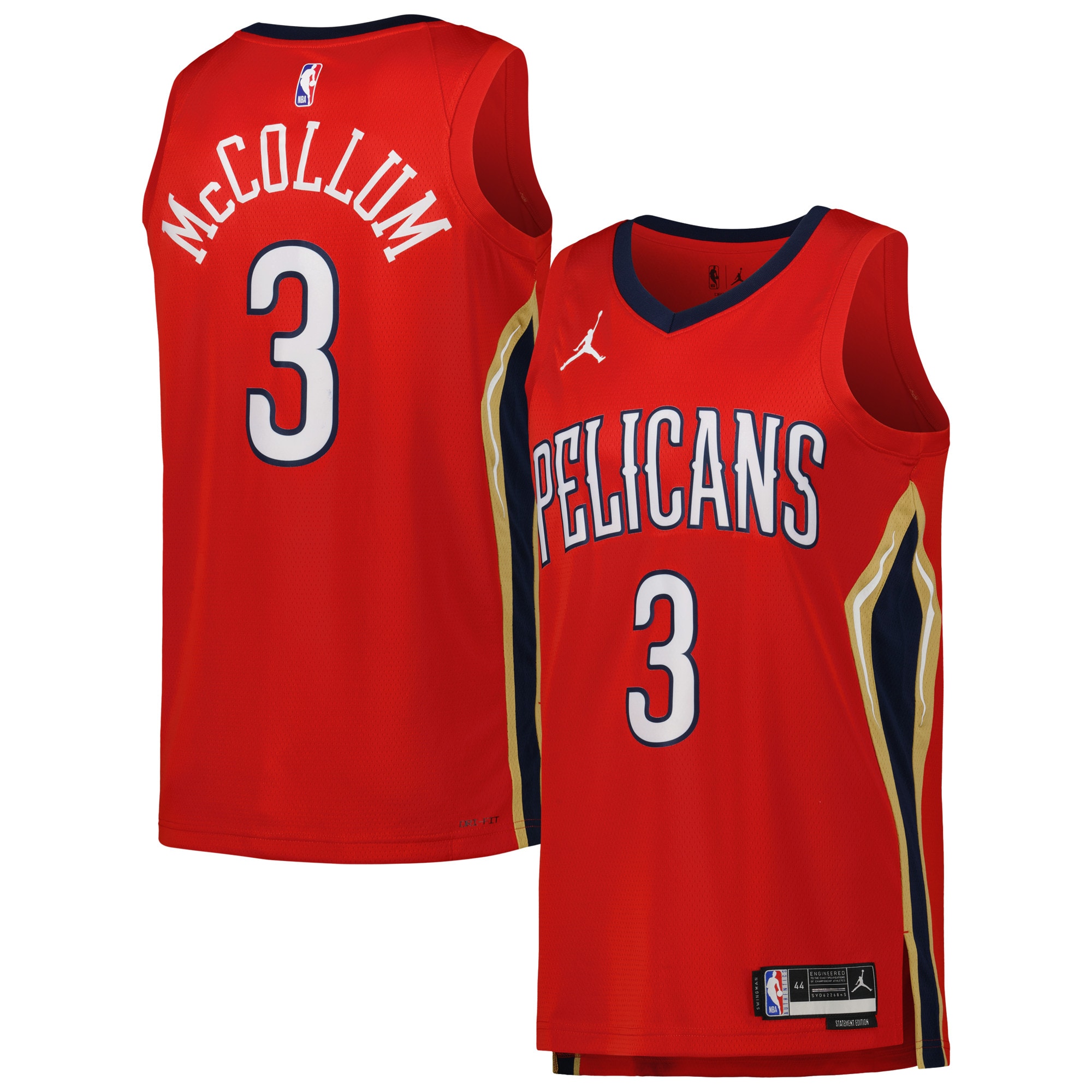 Unisex New Orleans Pelicans CJ McCollum Red Swingman Jersey - Statement Edition