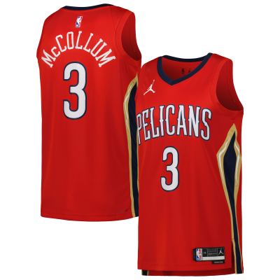 Unisex New Orleans Pelicans CJ McCollum Red Swingman Jersey - Statement Edition 01