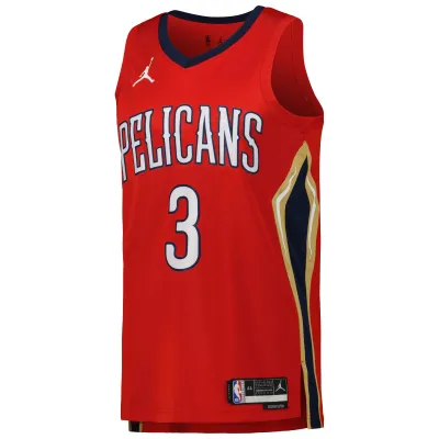 Unisex New Orleans Pelicans CJ McCollum Red Swingman Jersey - Statement Edition 02