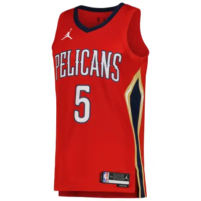 Unisex New Orleans Pelicans Herbert Jones Red Swingman Jersey - Statement Edition 02