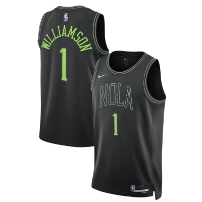 Unisex New Orleans Pelicans Zion Williamson Black 2023/24 Swingman Jersey - City Edition 01