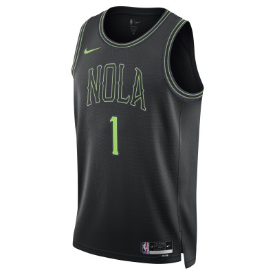 Unisex New Orleans Pelicans Zion Williamson Black 2023/24 Swingman Jersey - City Edition 02