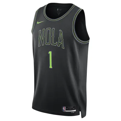 Unisex New Orleans Pelicans Zion Williamson Black 2023/24 Swingman Jersey - City Edition 02