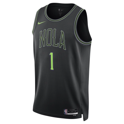 Unisex New Orleans Pelicans Zion Williamson Black 2023/24 Swingman Jersey - City Edition 02