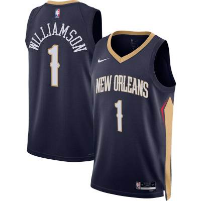 Unisex New Orleans Pelicans Zion Williamson Navy Swingman Jersey - Icon Edition 01