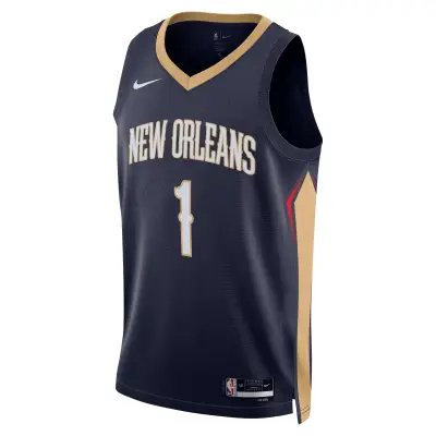 Unisex New Orleans Pelicans Zion Williamson Navy Swingman Jersey - Icon Edition 02