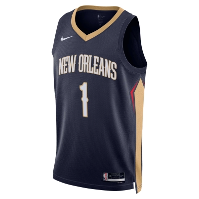 Unisex New Orleans Pelicans Zion Williamson Navy Swingman Jersey - Icon Edition 02