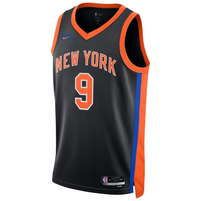 Unisex New York Knicks RJ Barrett Black 2022/23 Swingman Jersey - City Edition 02