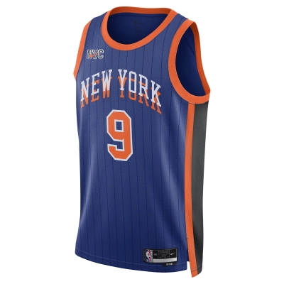 Unisex New York Knicks RJ Barrett Blue 2023/24 Swingman Jersey - City Edition 02