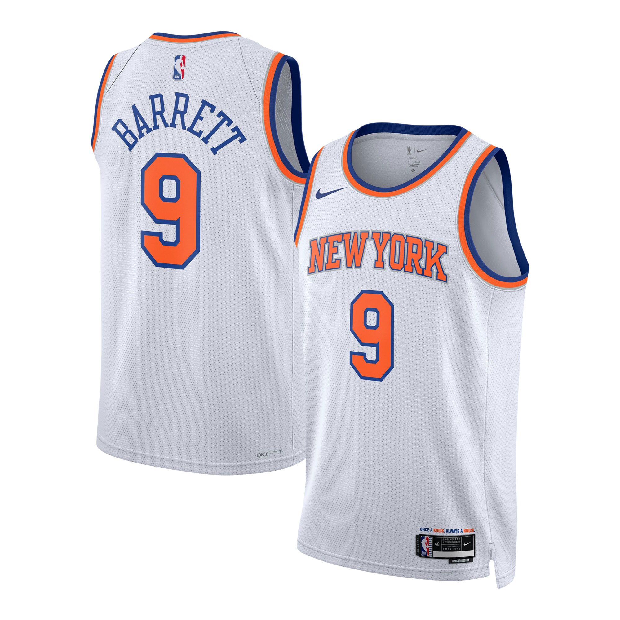 Unisex New York Knicks RJ Barrett White Swingman Jersey - Association Edition