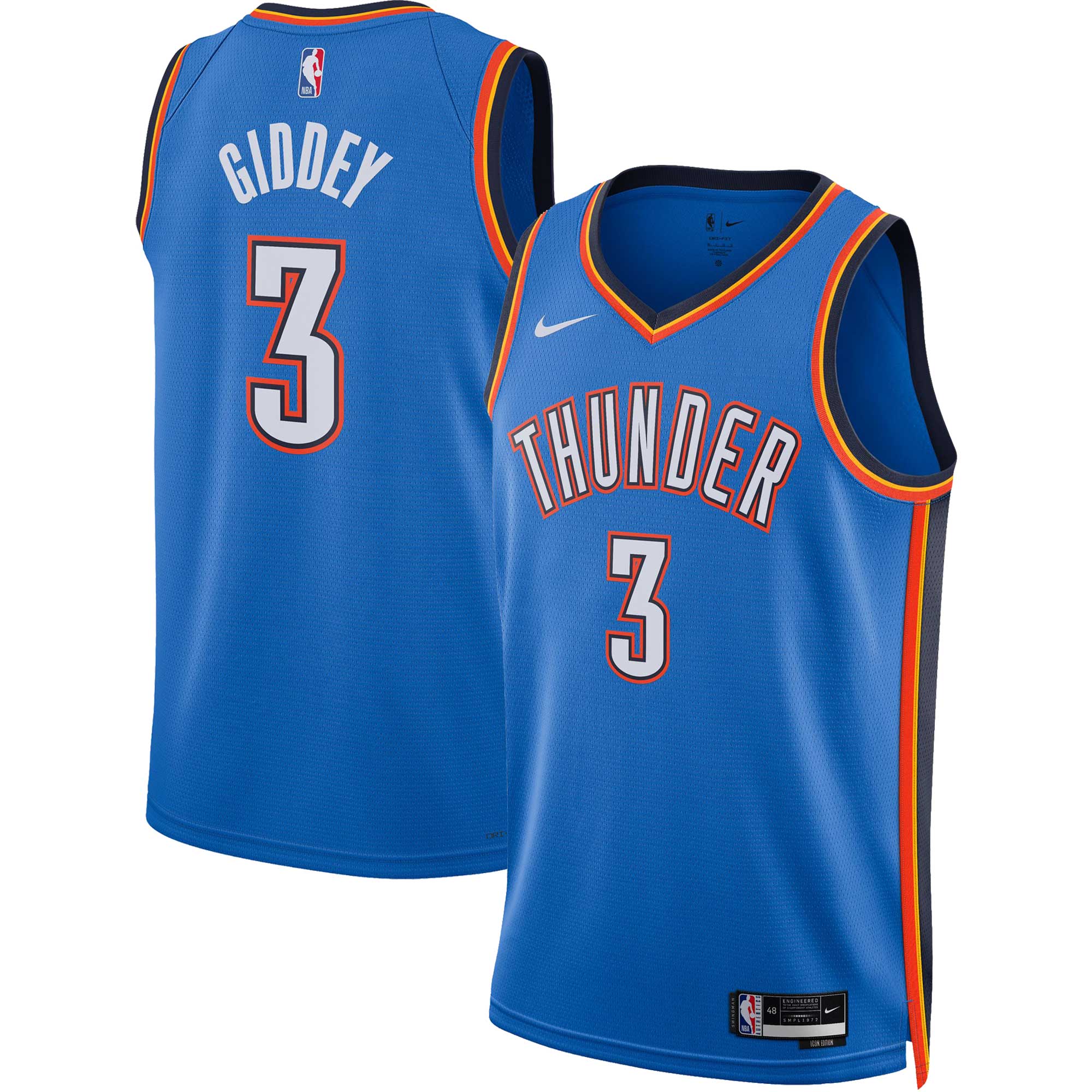 Unisex Oklahoma City Thunder Josh Giddey Blue Swingman Jersey - Icon Edition