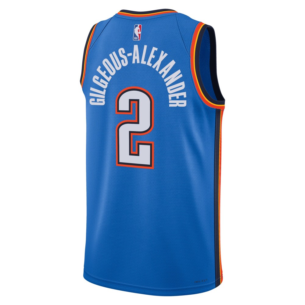 Unisex Oklahoma City Thunder Shai Gilgeous-Alexander Blue Badge Swingman Jersey - Icon Edition