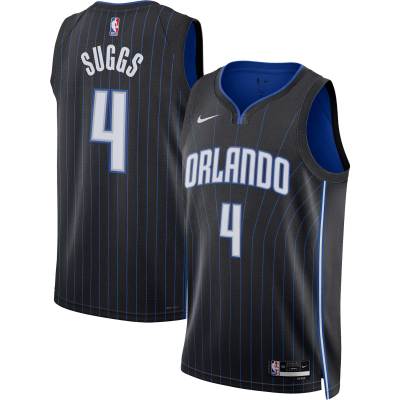 Unisex Orlando Magic Jalen Suggs Black Swingman Jersey - Icon Edition 01
