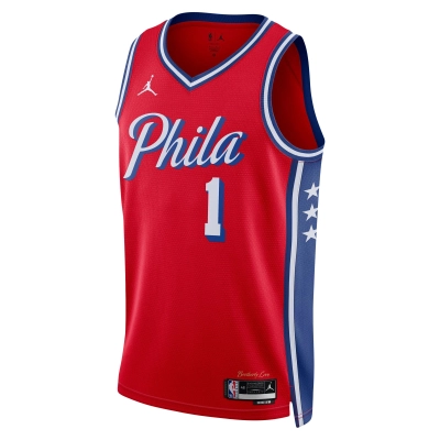 Unisex Philadelphia 76ers James Harden Red Swingman Jersey - Statement Edition 02