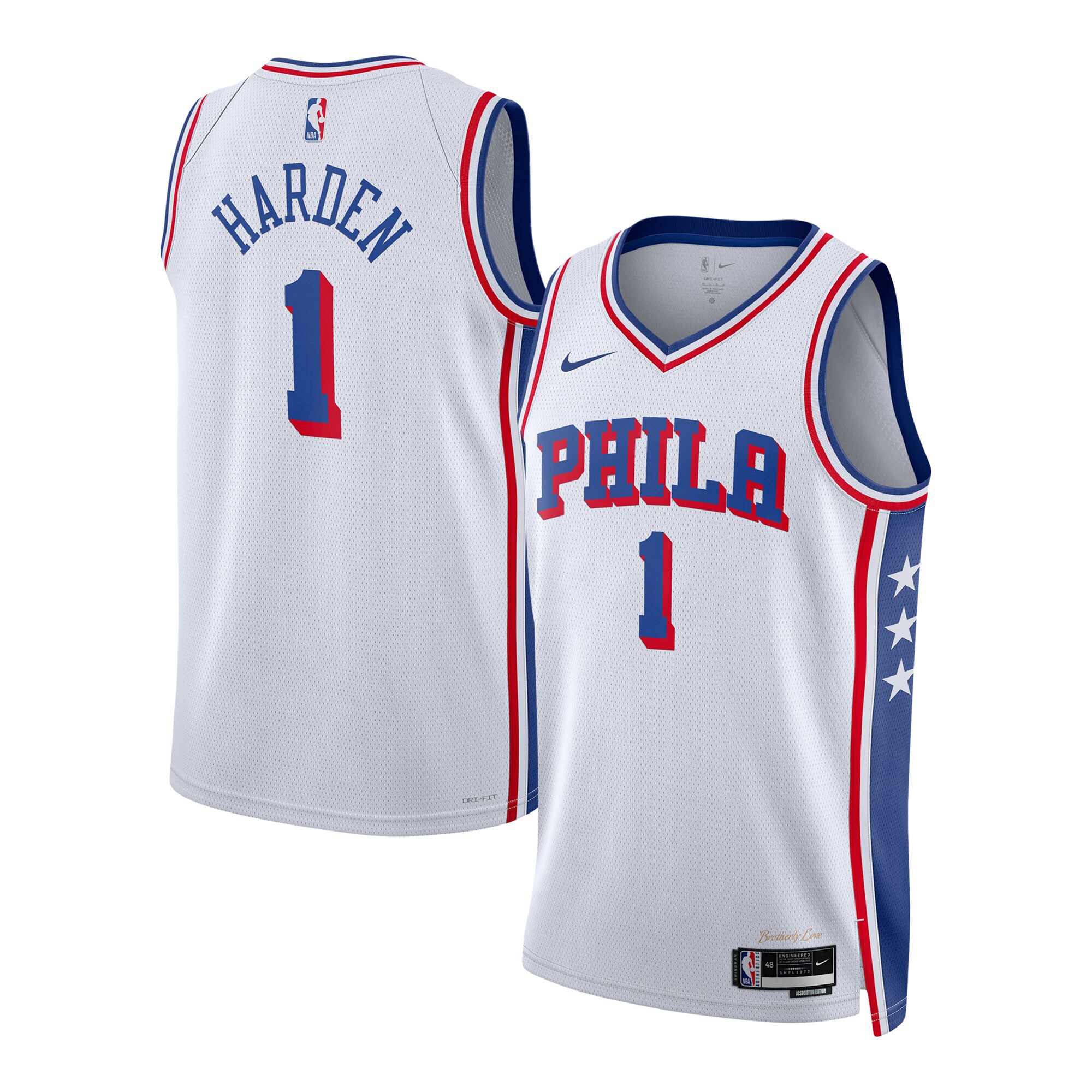 Unisex Philadelphia 76ers James Harden White Swingman Jersey - Association Edition