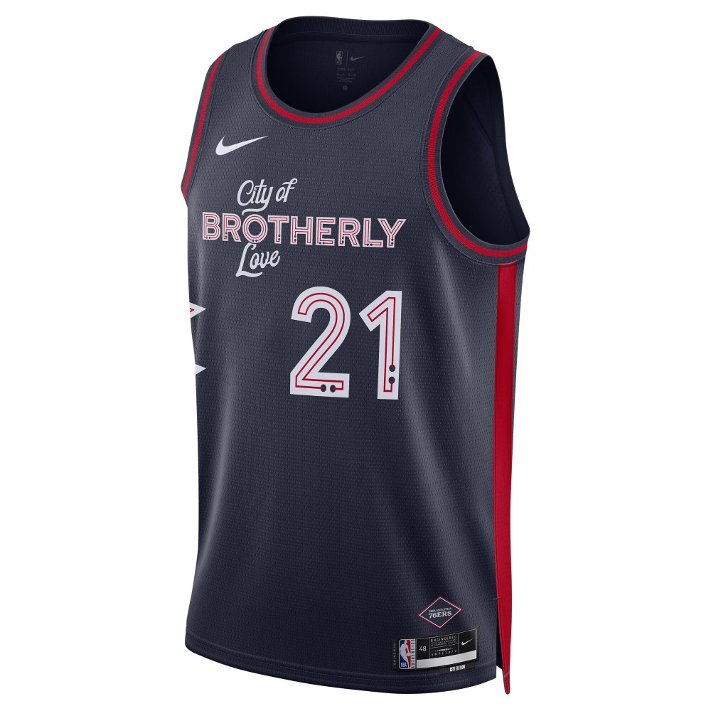 Unisex Philadelphia 76ers Joel Embiid Navy 2023/24 Swingman Jersey - City Edition