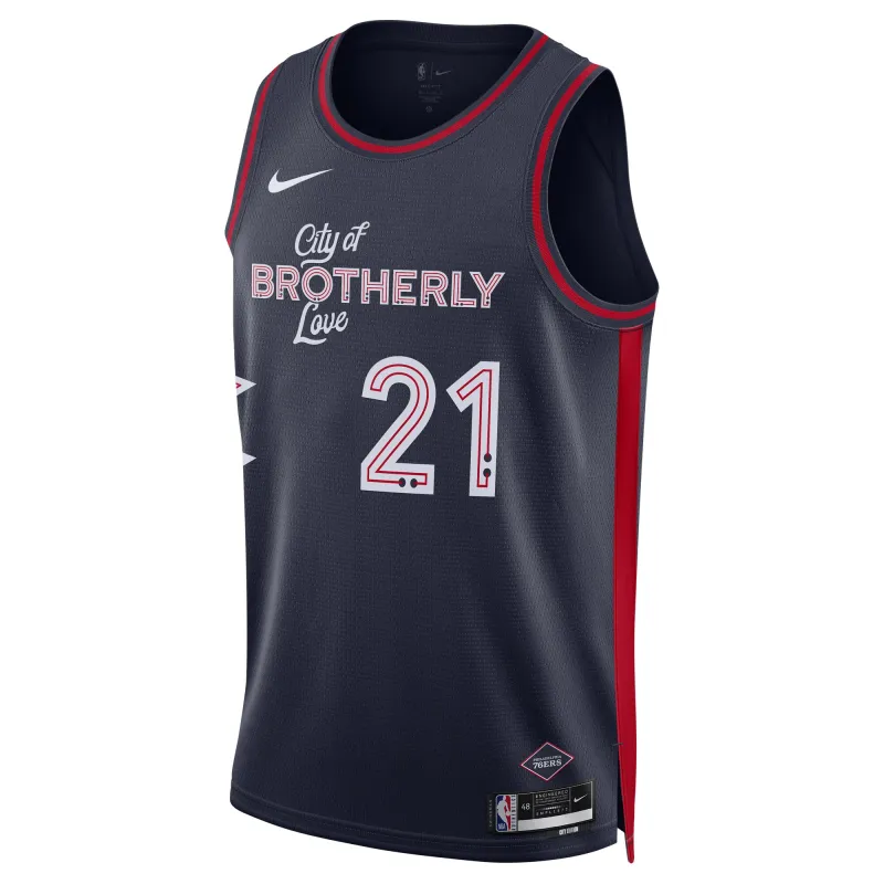 Unisex Philadelphia 76ers Joel Embiid Navy 2023/24 Swingman Jersey - City Edition