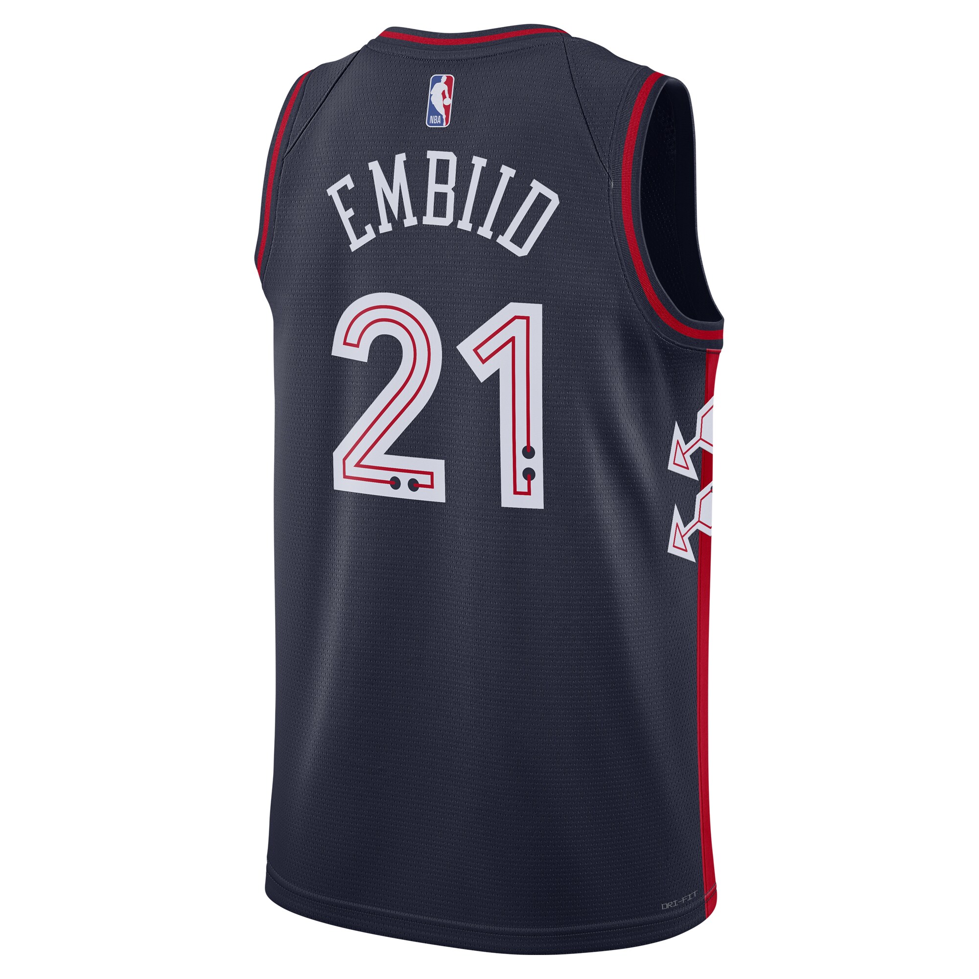 Unisex Philadelphia 76ers Joel Embiid Navy 2023/24 Swingman Jersey - City Edition