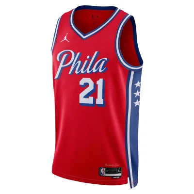 Unisex Philadelphia 76ers Joel Embiid Red Swingman Jersey - Statement Edition 02