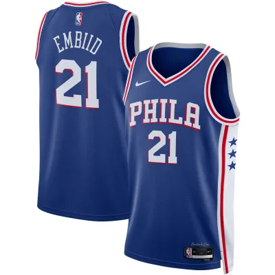 Unisex Philadelphia 76ers Joel Embiid Royal Swingman Jersey - Icon Edition 01