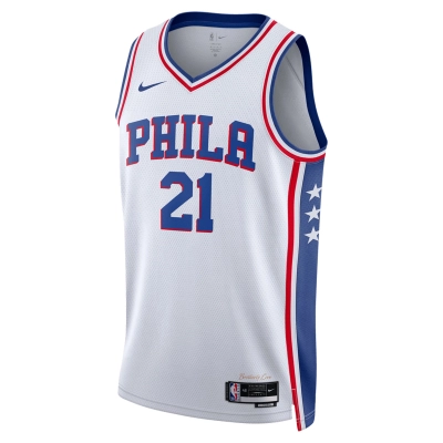 Unisex Philadelphia 76ers Joel Embiid White Swingman Jersey - Association Edition 02