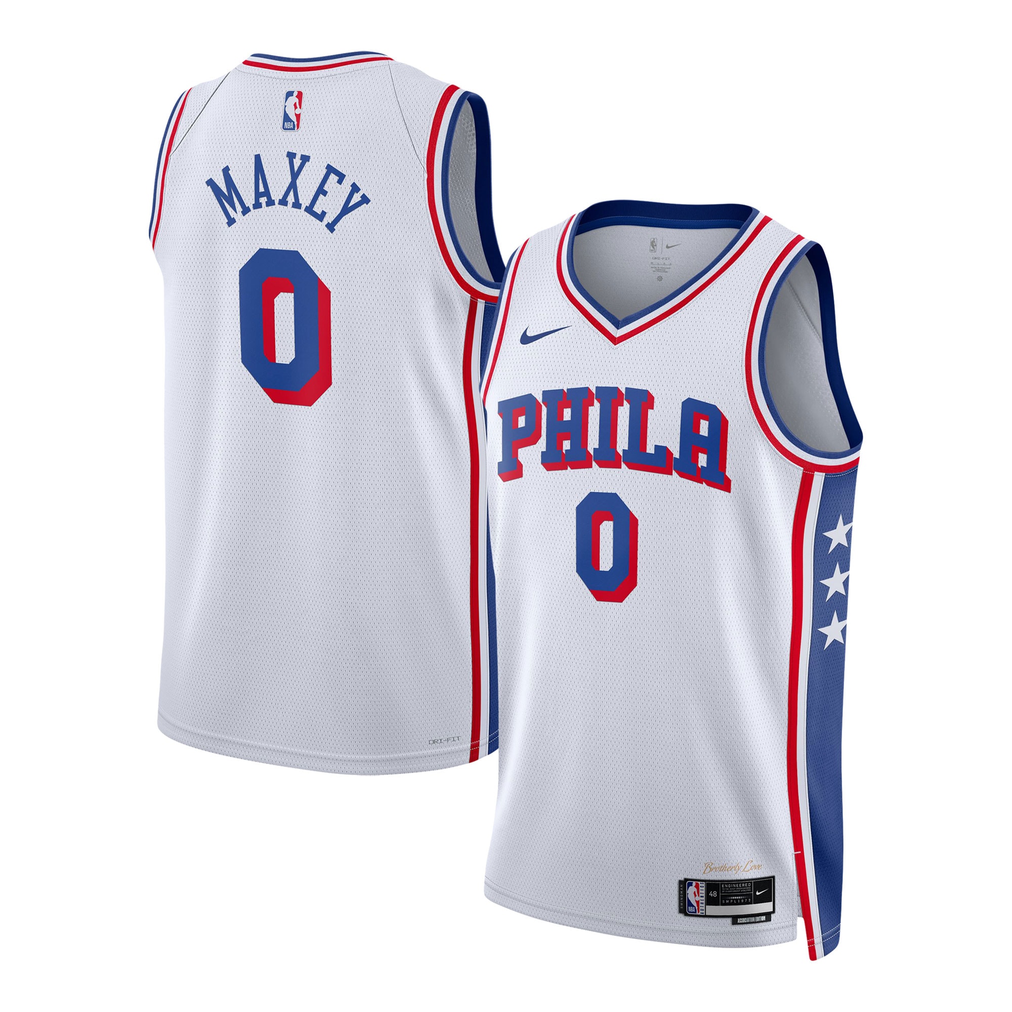 Unisex Philadelphia 76ers Tyrese Maxey White Swingman Jersey - Association Edition