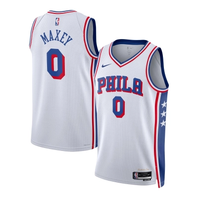 Unisex Philadelphia 76ers Tyrese Maxey White Swingman Jersey - Association Edition 01