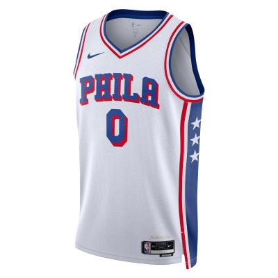 Unisex Philadelphia 76ers Tyrese Maxey White Swingman Jersey - Association Edition 02