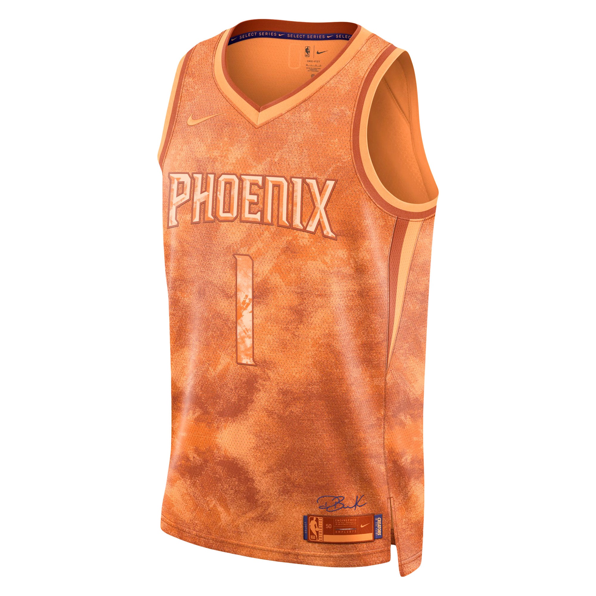 Unisex Phoenix Suns Devin Booker Orange Select Series Swingman Jersey