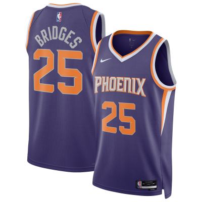 Unisex Phoenix Suns Mikal Bridges Purple Swingman Jersey - Icon Edition 01