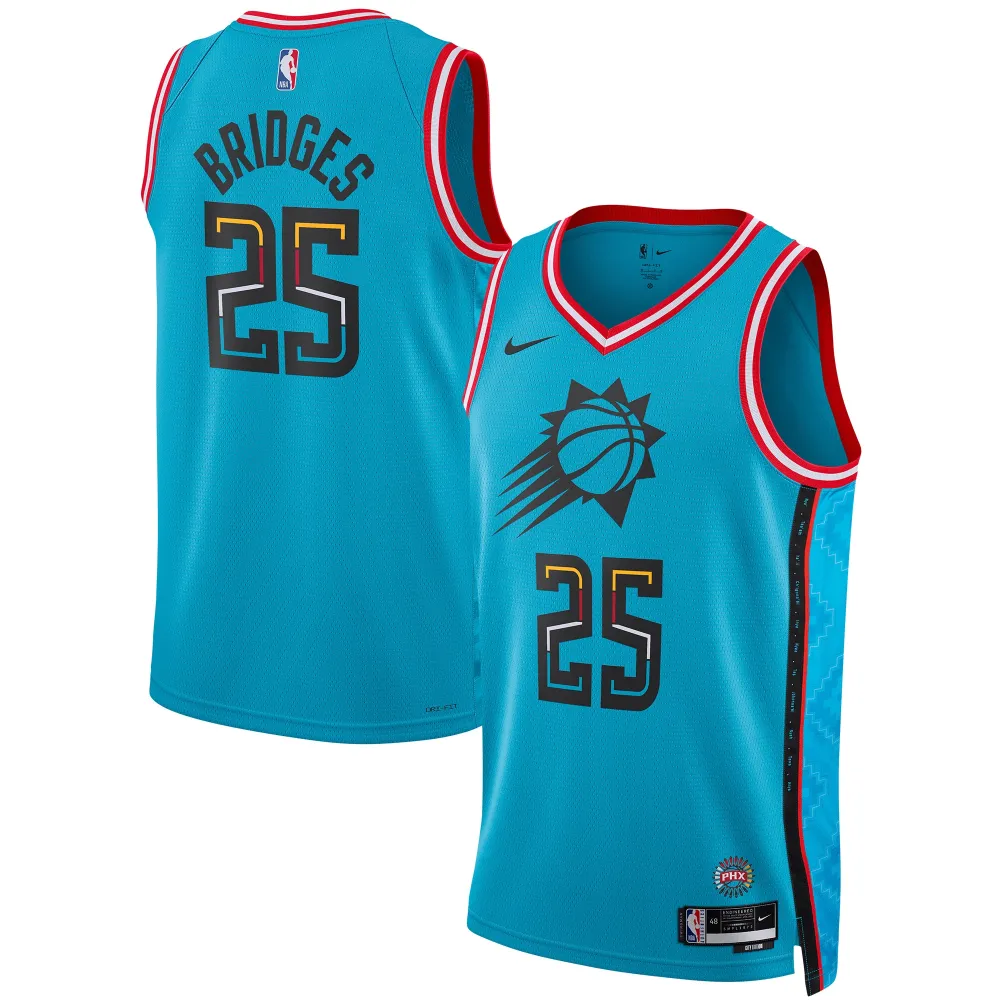 Unisex Phoenix Suns Mikal Bridges Turquoise 2022/23 Swingman Jersey - City Edition