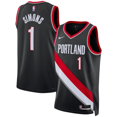 Unisex Portland Trail Blazers Anfernee Simons Black Swingman Jersey - Icon Edition 01