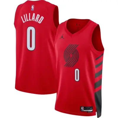 Unisex Portland Trail Blazers Damian Lillard Red Swingman Jersey - Statement Edition 01