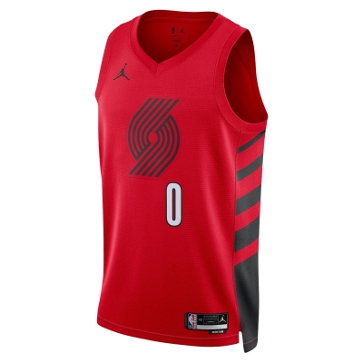 Unisex Portland Trail Blazers Damian Lillard Red Swingman Jersey - Statement Edition 02