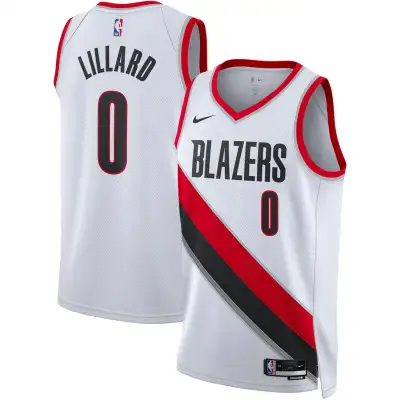 Unisex Portland Trail Blazers Damian Lillard White Swingman Jersey - Association Edition 01
