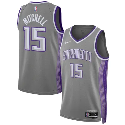Unisex Sacramento Kings Davion Mitchell Anthracite 2022/23 Swingman Jersey - City Edition 01
