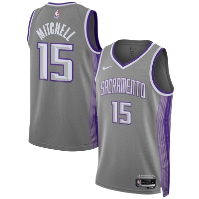 Unisex Sacramento Kings Davion Mitchell Anthracite 2022/23 Swingman Jersey - City Edition 01